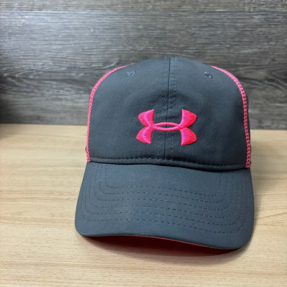 Under Armour Hat‎ Cap Strap Back Womens Gray Pink Run Running Athletic Gym